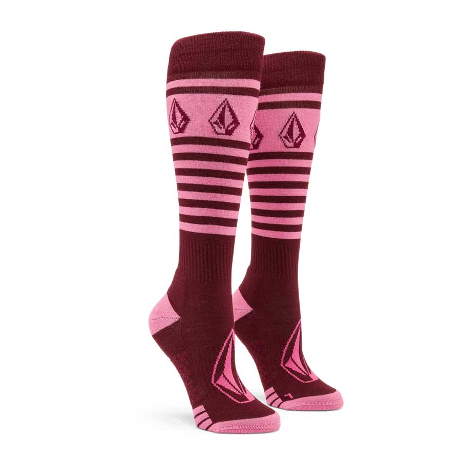 Volcom Women's Striker Wool Blend Otc Sock Burgundy 2025