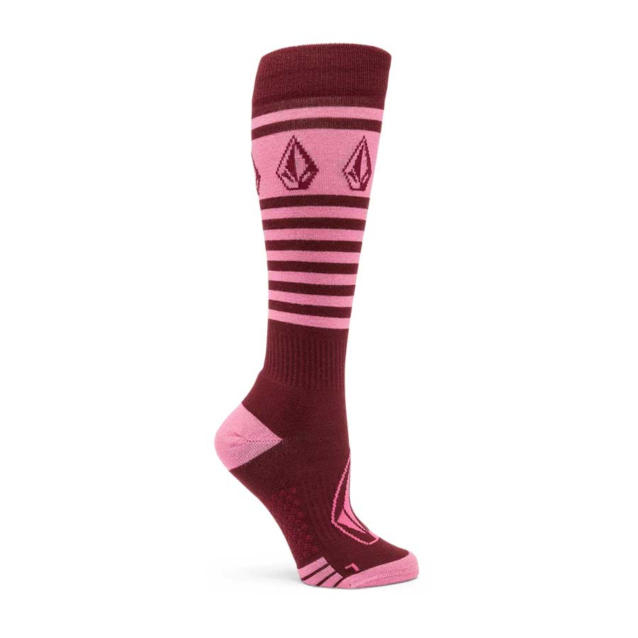 Volcom Women's Striker Wool Blend Otc Sock Burgundy 2025