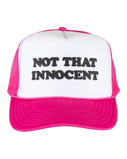 Welcome Innocent Puff-Print Trucker Hat - Pink