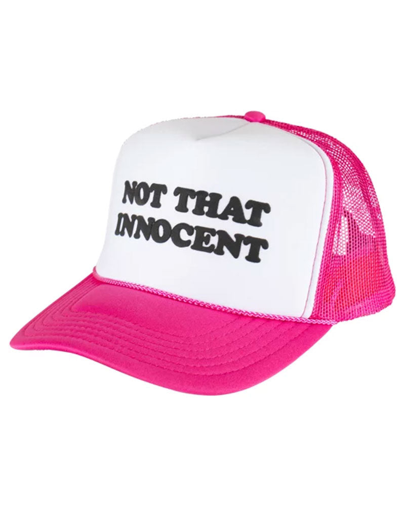 Welcome Innocent Puff-Print Trucker Hat - Pink