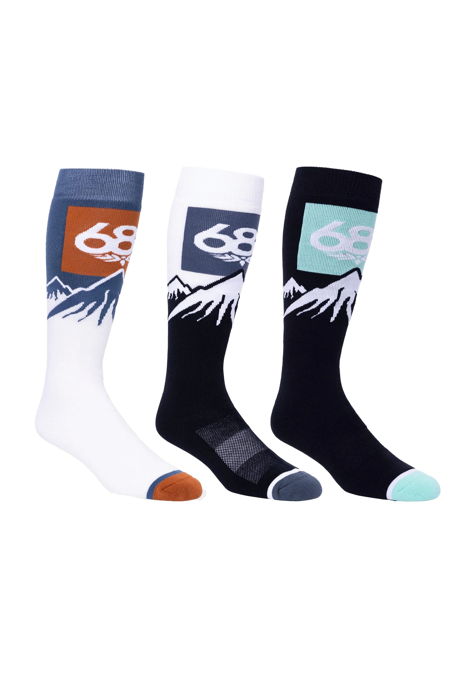 686 Men's Peaks Sock 3-Pack Assorted 2024