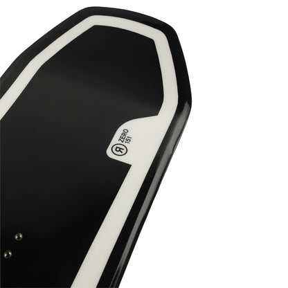 Close up view of the tip on the Ride Zero Snowboard