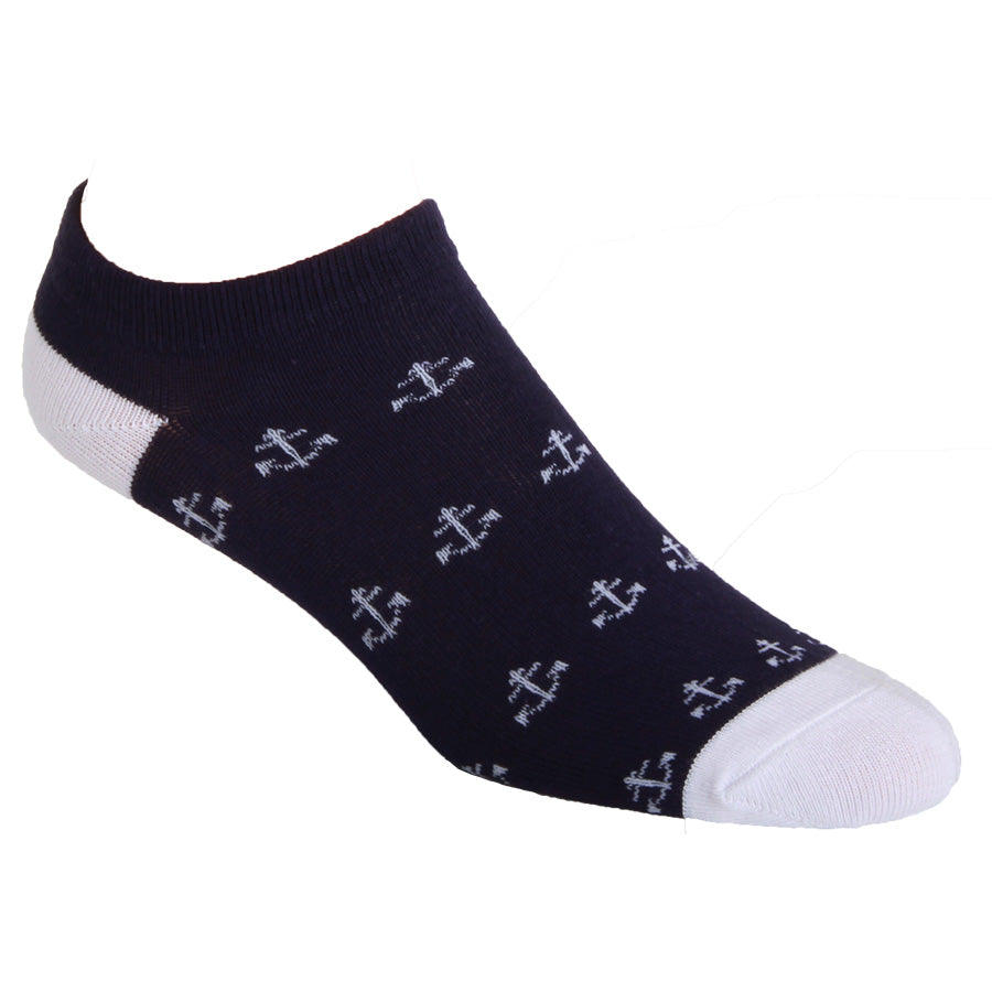 Source L Anchors Ankle Sock Navy/White