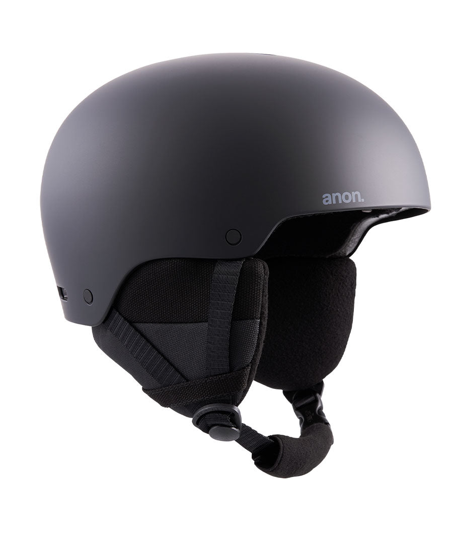 The Anon Raider 3 Helmet offers the durability of a hardshell exterior in a clean design that includes integrated ventilation to keep you cool and your goggles fog-free. Its auto-adjust fit design offers the perfect fit every time you put it on. The fleece lining and ear pads provide warmth you can count on all season long.