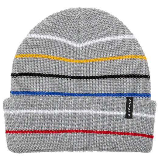 Autumn Multi Stripe Beanie Grey 2023