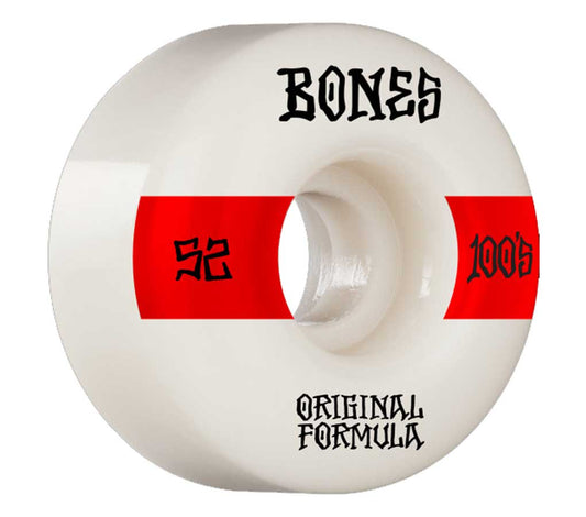 Bones 100's V4 Wheels Logo White 52mm