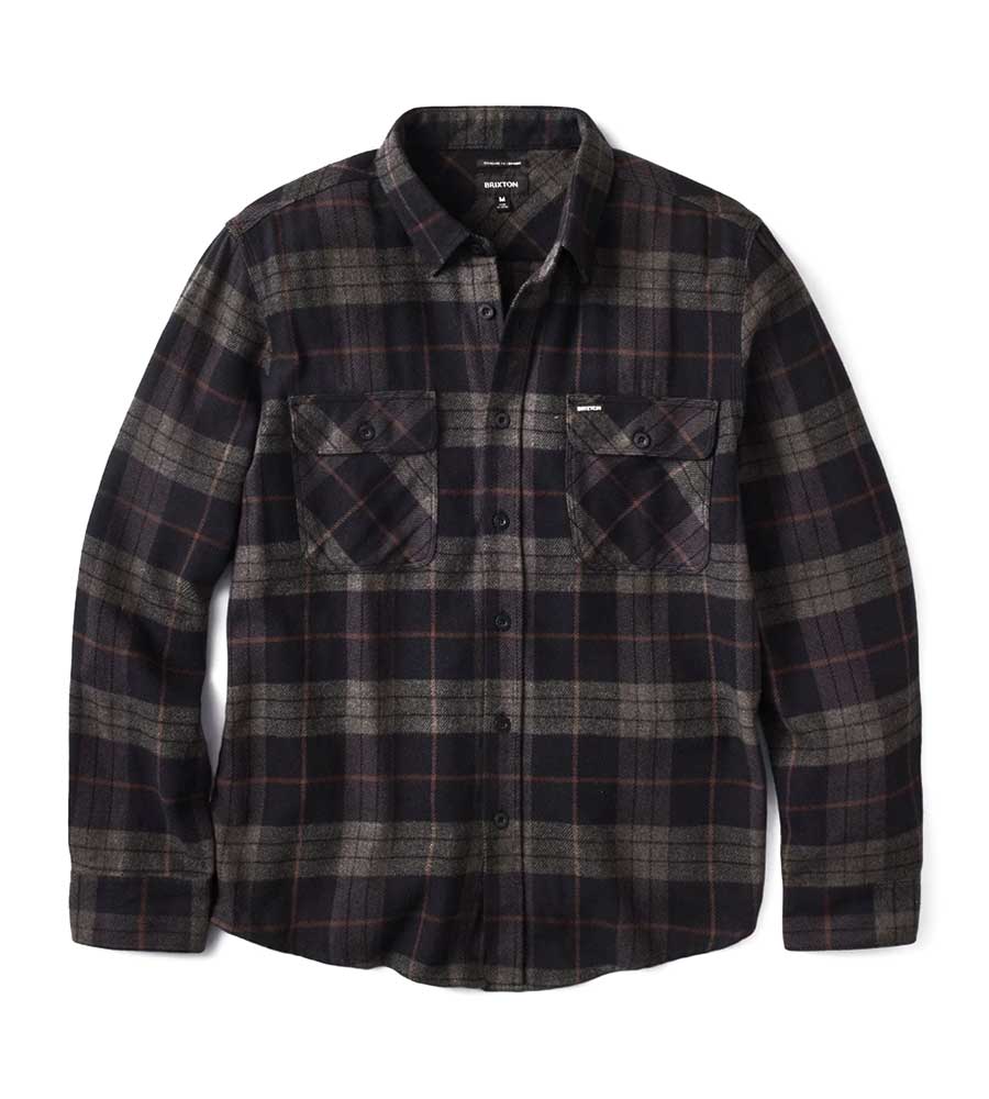 Brixton Bowery Flannel Shirt - Black/Charcoal