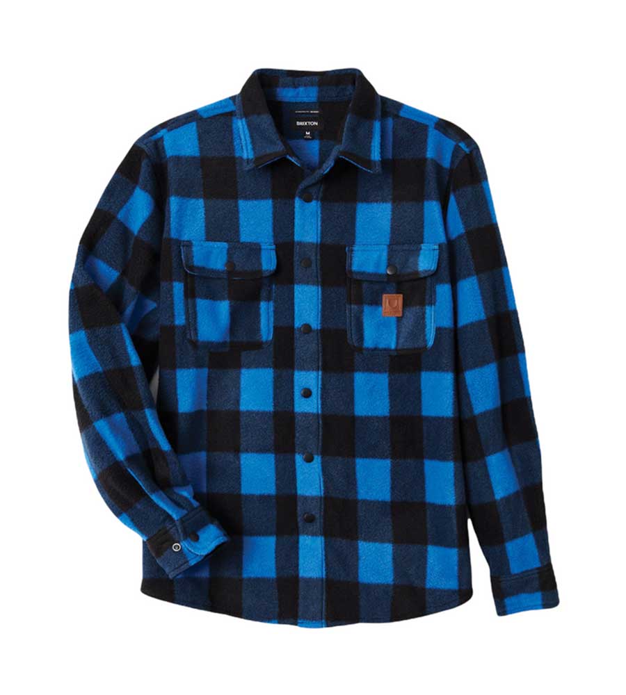 Brixton Bowery Fleece Shirt - Skydiver Blue Plaid