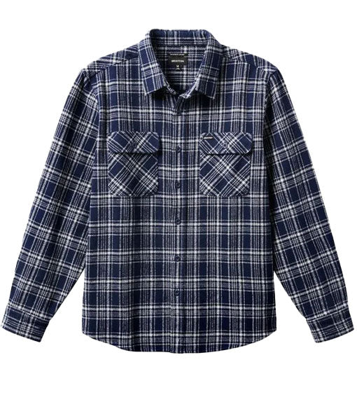 Brixton Bowery Heavy Flannel Shirt Navy/Grey