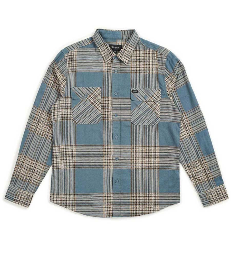 Brixton Bowery Long Sleeve Flannel - Atlantic