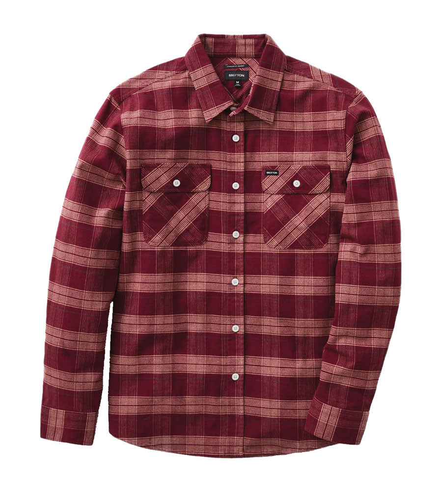 Brixton Bowery Stretch X Flannel Button Shirt Crimson