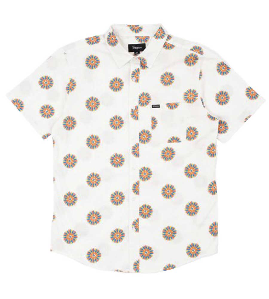 Brixton Charter Print Short Sleeve - Off White/Autumn