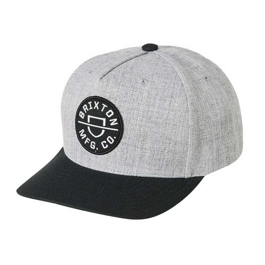 Brixton Crest C MP Snapback - Heather Grey/Black