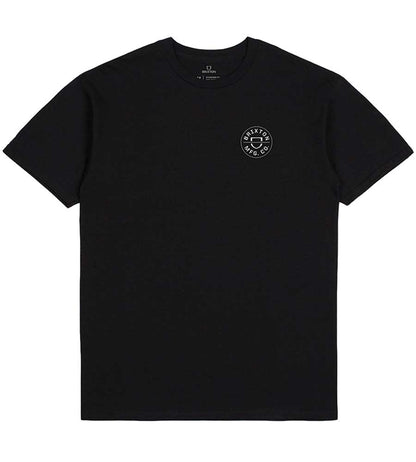 Brixton Crest II T-Shirt - Black/Pebble