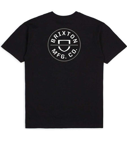 Brixton Crest II T-Shirt - Black/Pebble