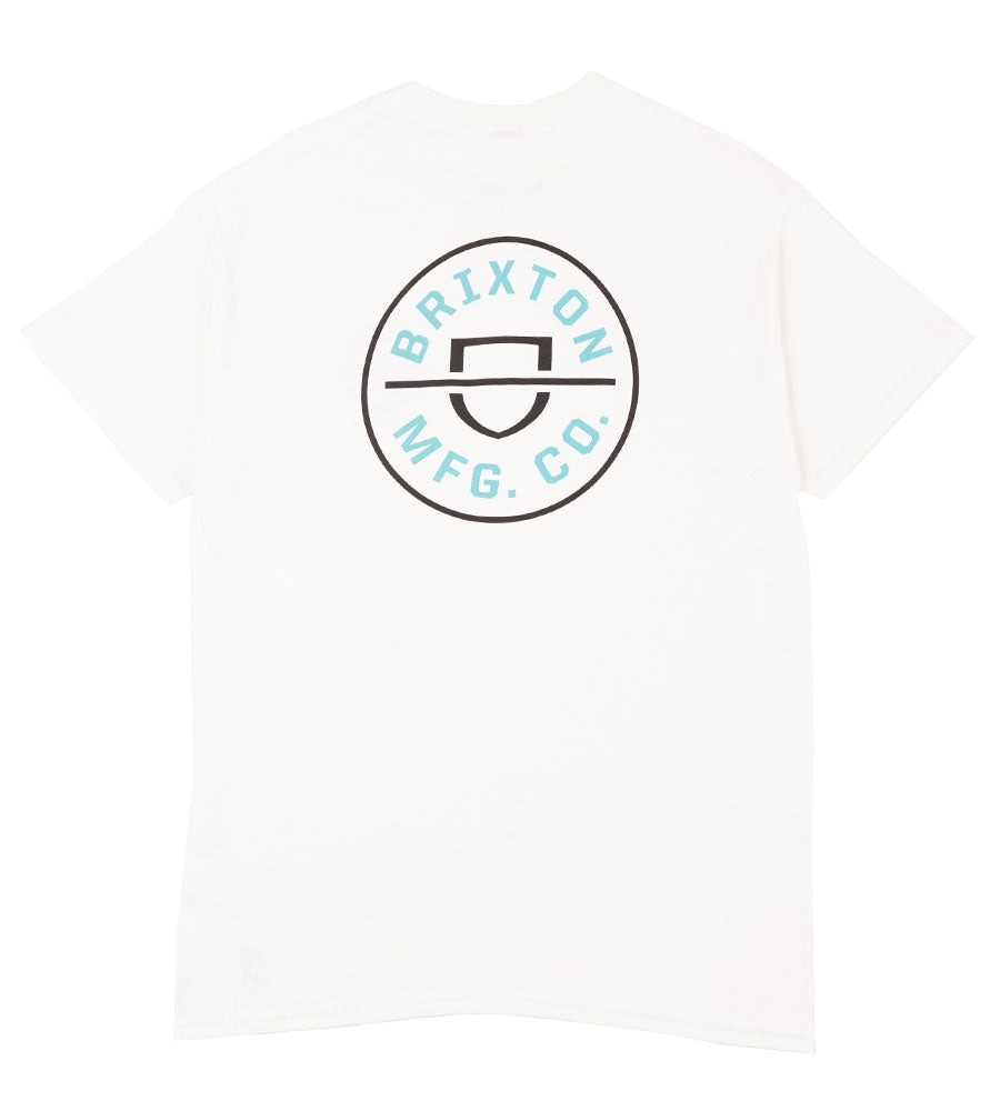 Brixton Crest II T-Shirt White/Teal