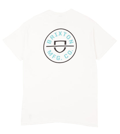 Brixton Crest II T-Shirt White/Teal