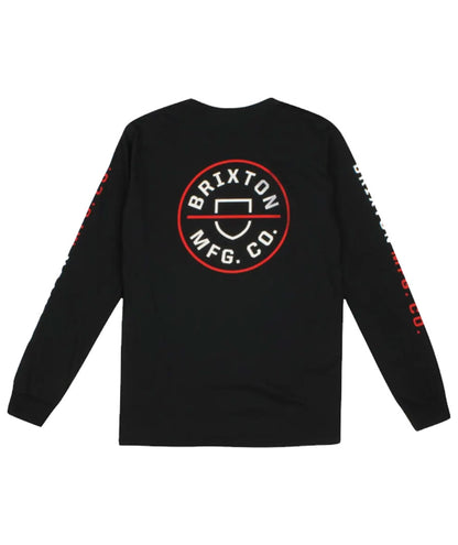 Brixton Crest Long Sleeve T-Shirt Black/Cream