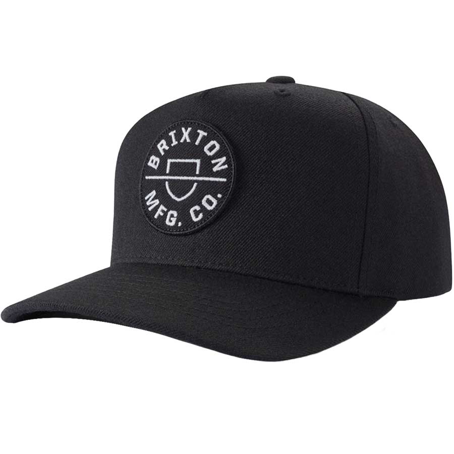 Brixton Crest Medium Profile Snapback - Black