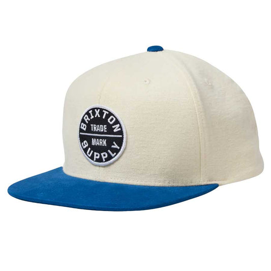 Brixton Oath III Snapback - Off White/Sky Blue