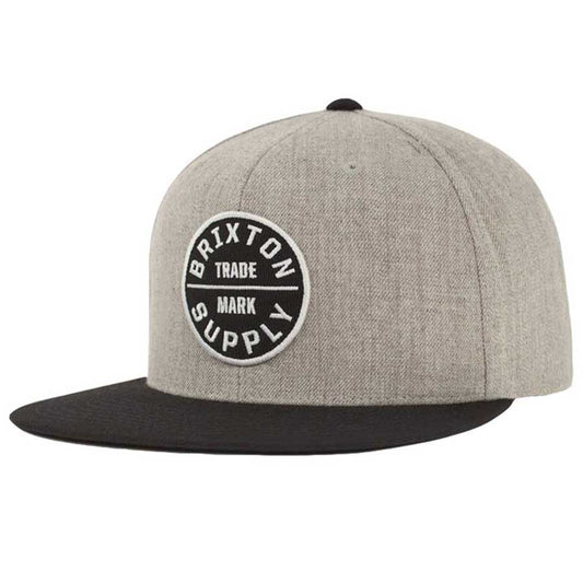 Brixton Oath III Snapback - Light Heather Grey/Black