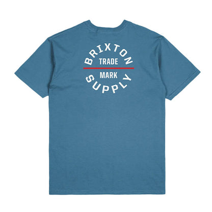 Brixton Oath V T-Shirt Cool Blue/White