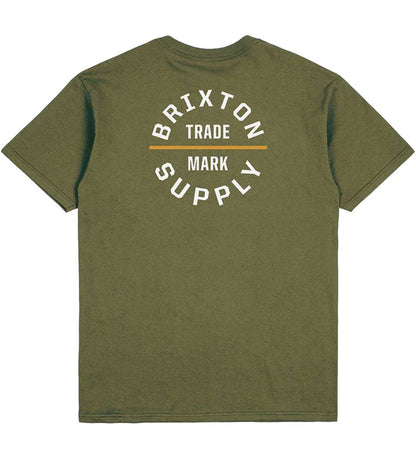 Brixton Oath V T-Shirt - Military Olive/White