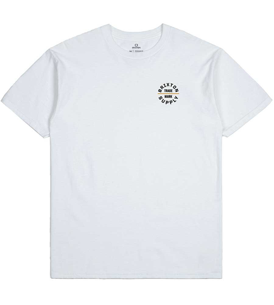 Brixton Oath V T-Shirt - White/Golden Glow