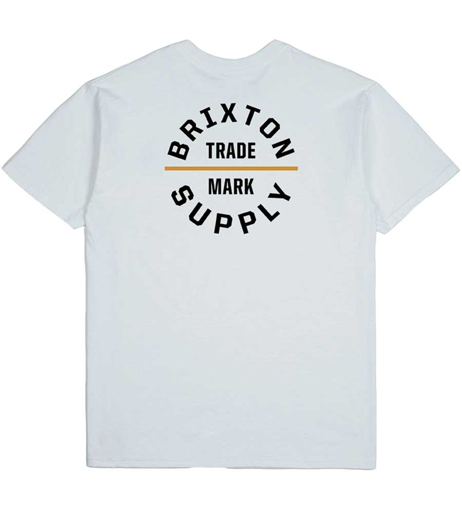 Brixton Oath V T-Shirt - White/Golden Glow