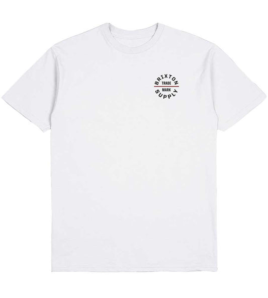 Brixton Oath V T-shirt - White/Red