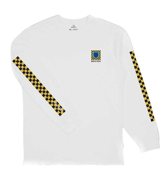 Brixton Beta Checkers Long Sleeve T-Shirt - White