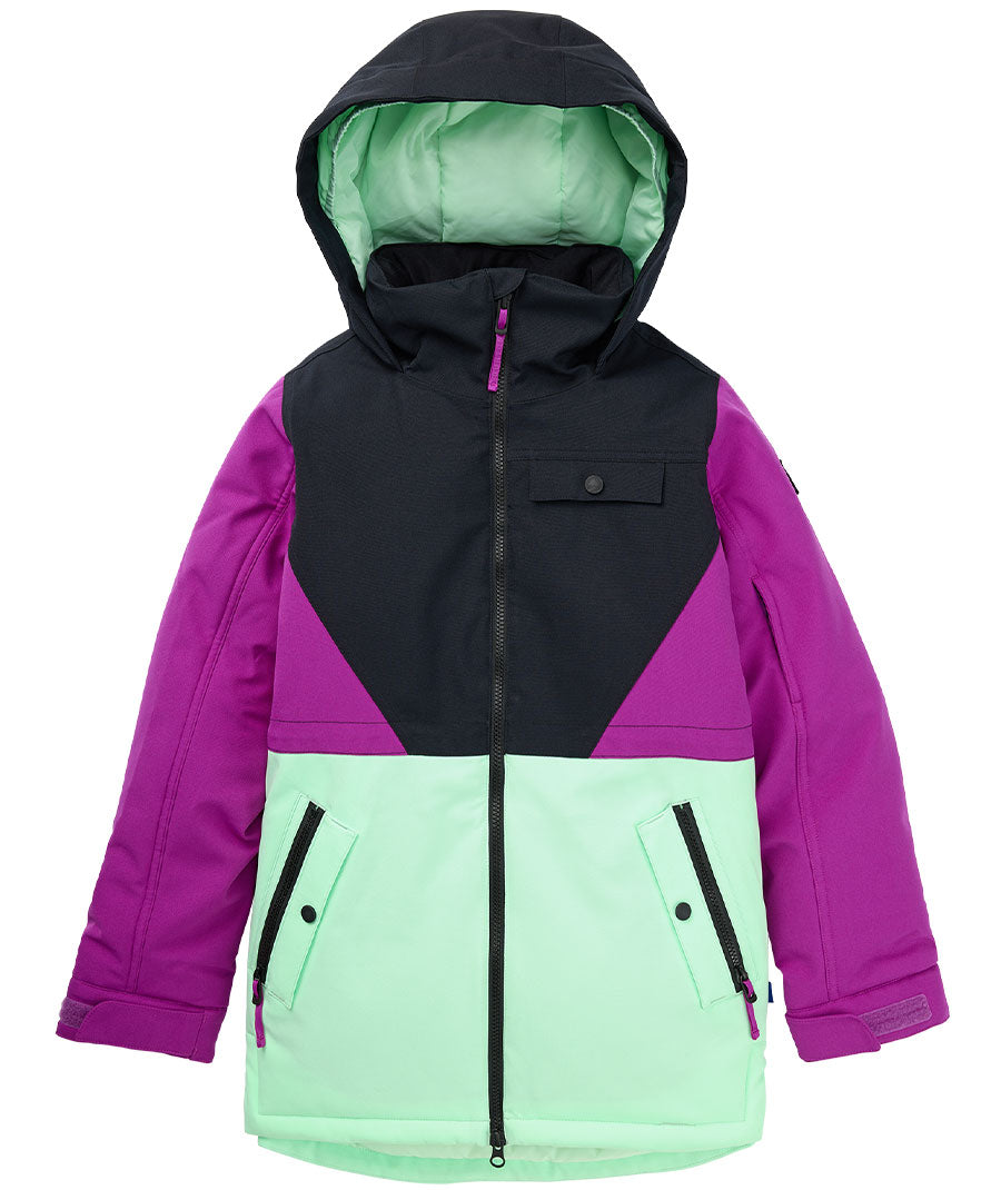 Burton Kids' Khione 2L Jacket - True Black/Vivid Viola/Jewel Green 2023