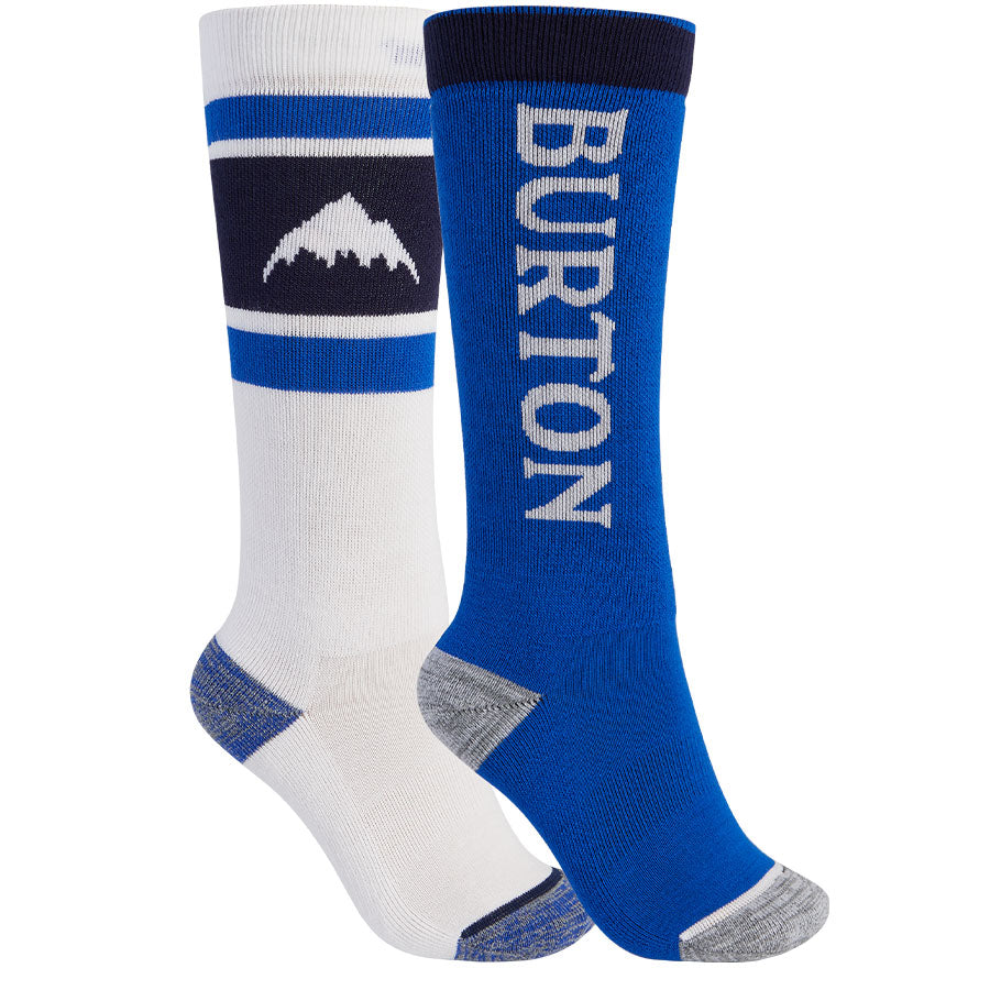 Burton Kids' Weekend Midweight Sock 2-Pack - Stout White/Lapis Blue 2023