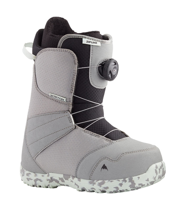 Burton Kids' Zipline BOA Boot Gray/Neo-Mint 2024