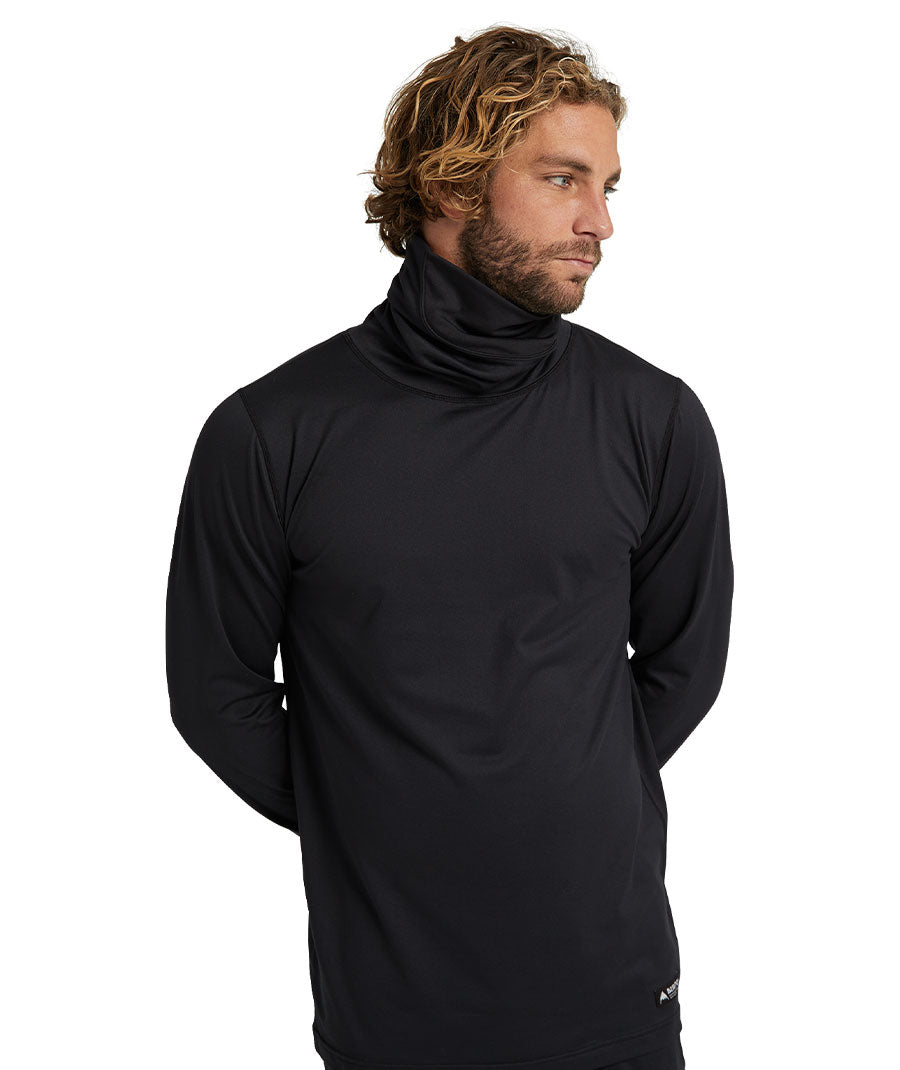 Burton Men's Midweight Base Layer Long Neck Shirt True Black 2024