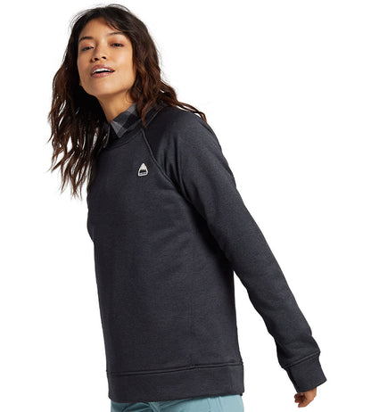 Burton Women's Oak Crewneck Fleece - True Black Heather 2023