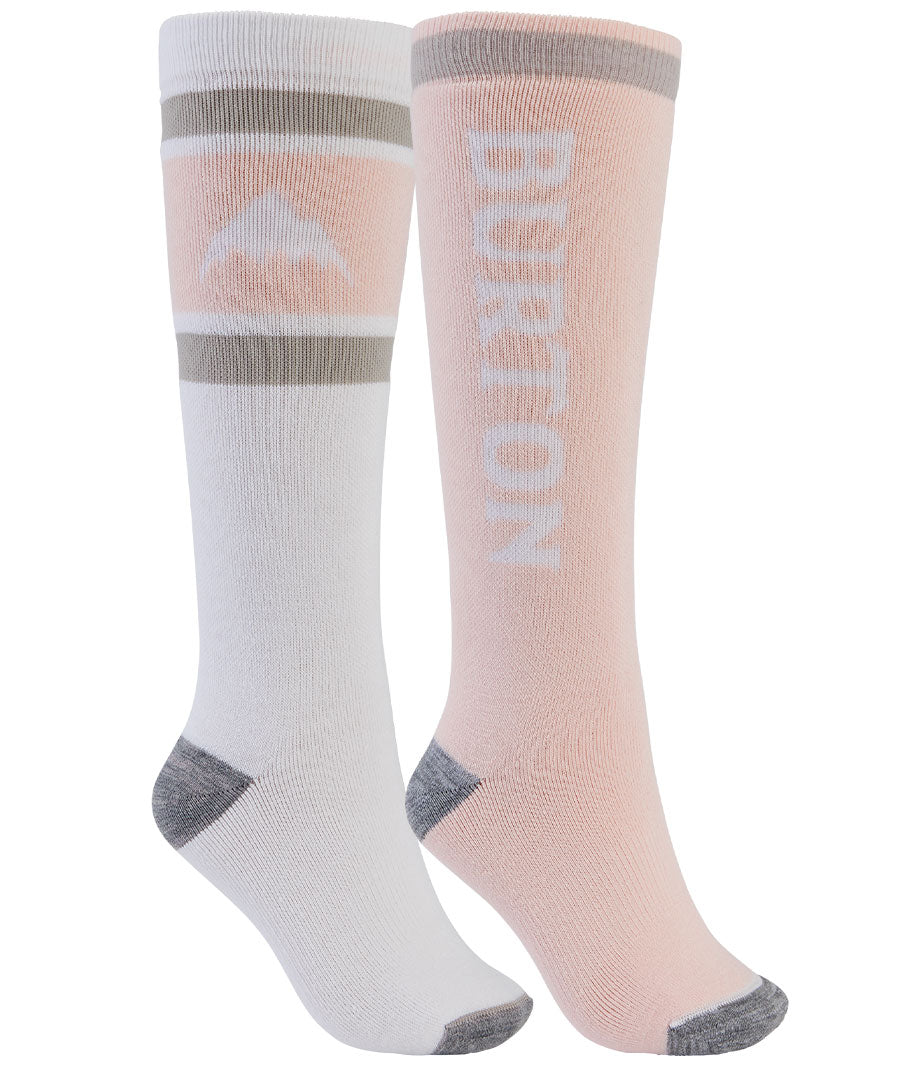 Burton Women's Weekend Midweight Sock 2-Pack - Stout White/Peach Melba 2023