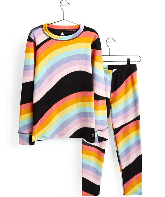 Burton Kids' Fleece Base Layer Set - True Black Rainbow Mashup 2022