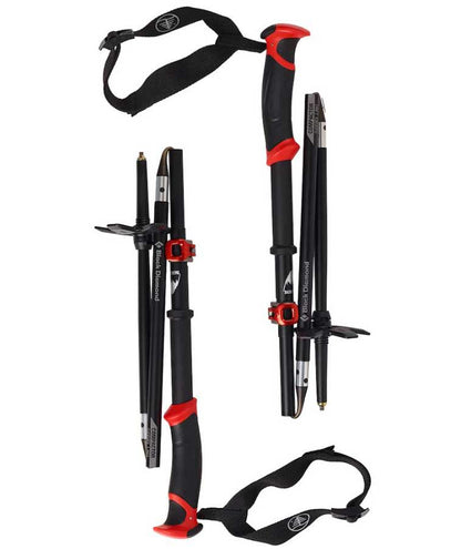 Burton x Black Diamond Compactor Poles - Black/Red 2022