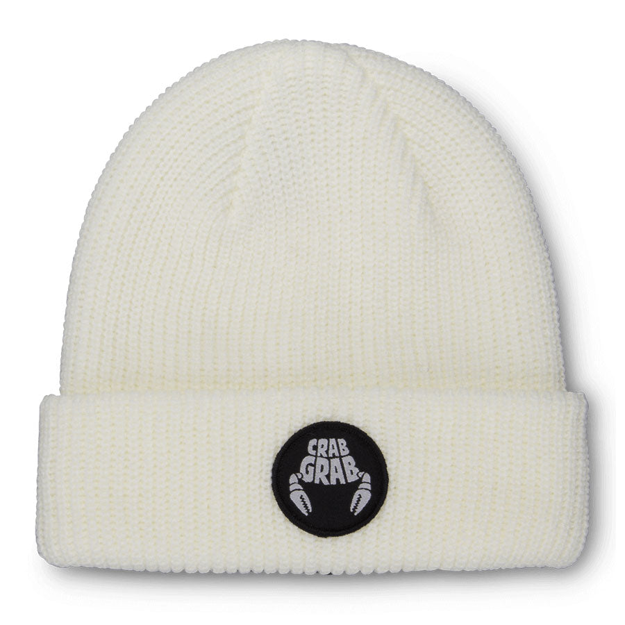 Crab Grab Circle Patch Beanie White 2024