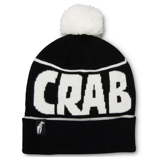 Crab Grab Pom Beanie Black White 2022
