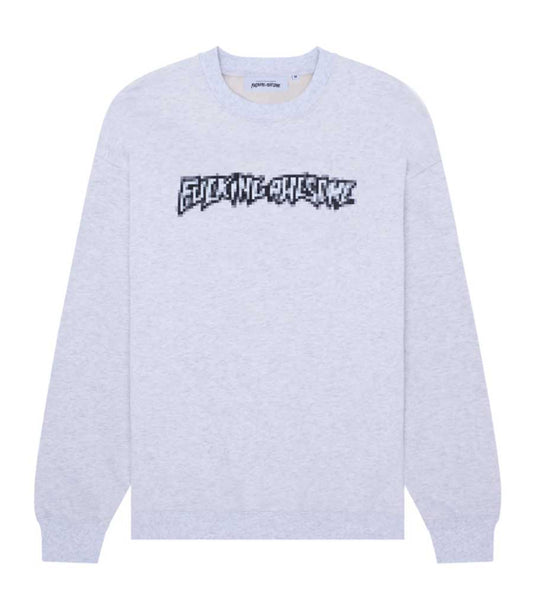 Fucking Awesome Pixel Stamp Crewneck - Heather Grey