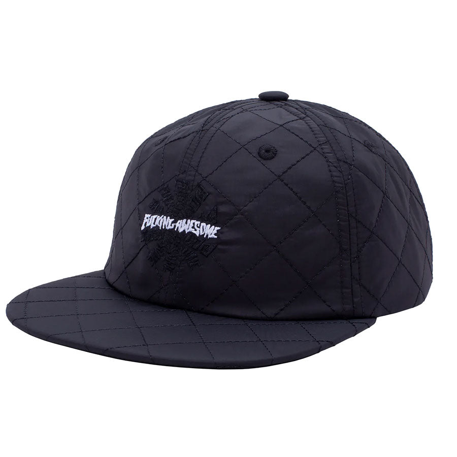 Fucking Awesome Quilted Spiral 6-Panel Strapback Cap Black
