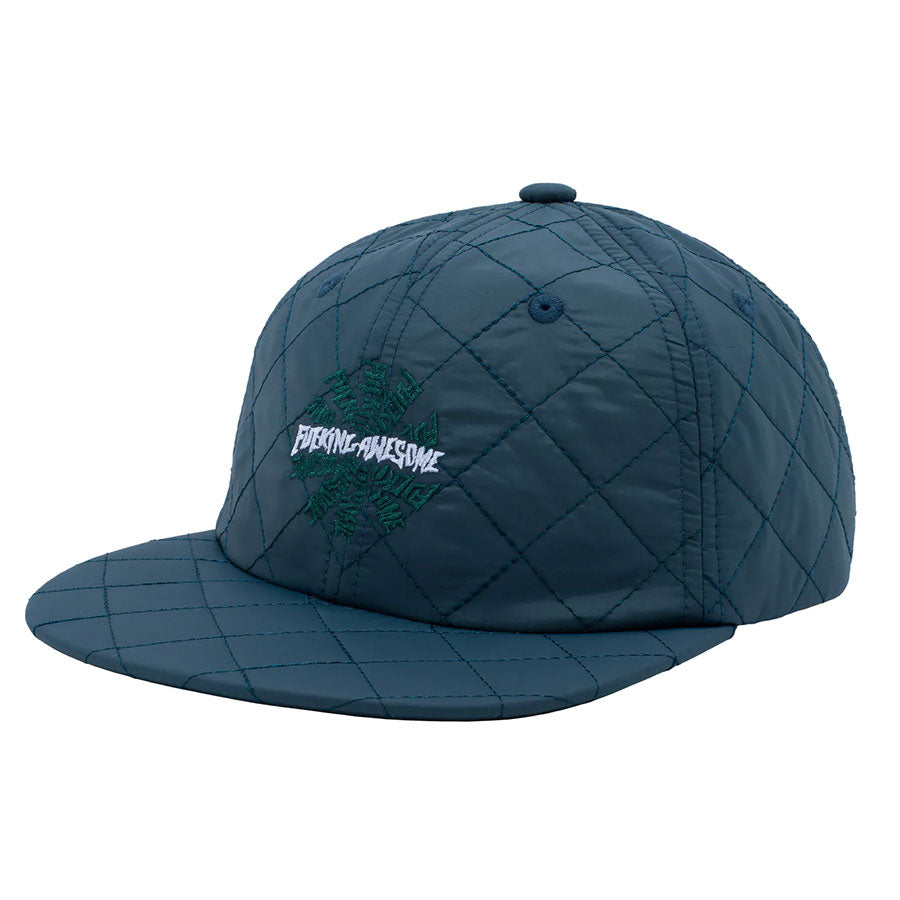 Fucking Awesome Quilted Spiral 6-Panel Strapback Cap Teal