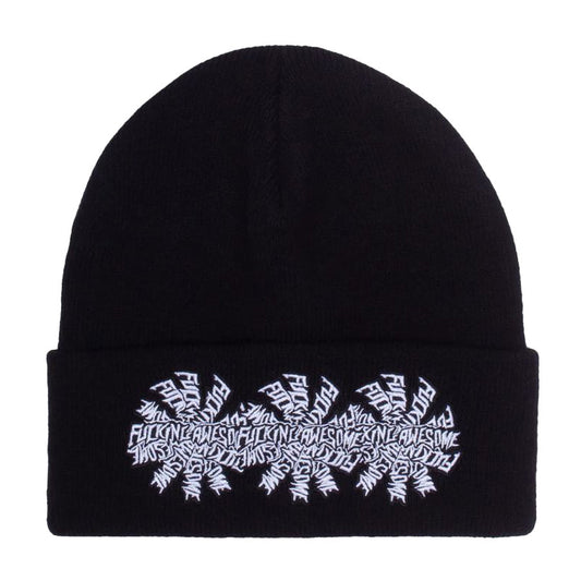 Fucking Awesome Three Spiral Cuffed Beanie Black