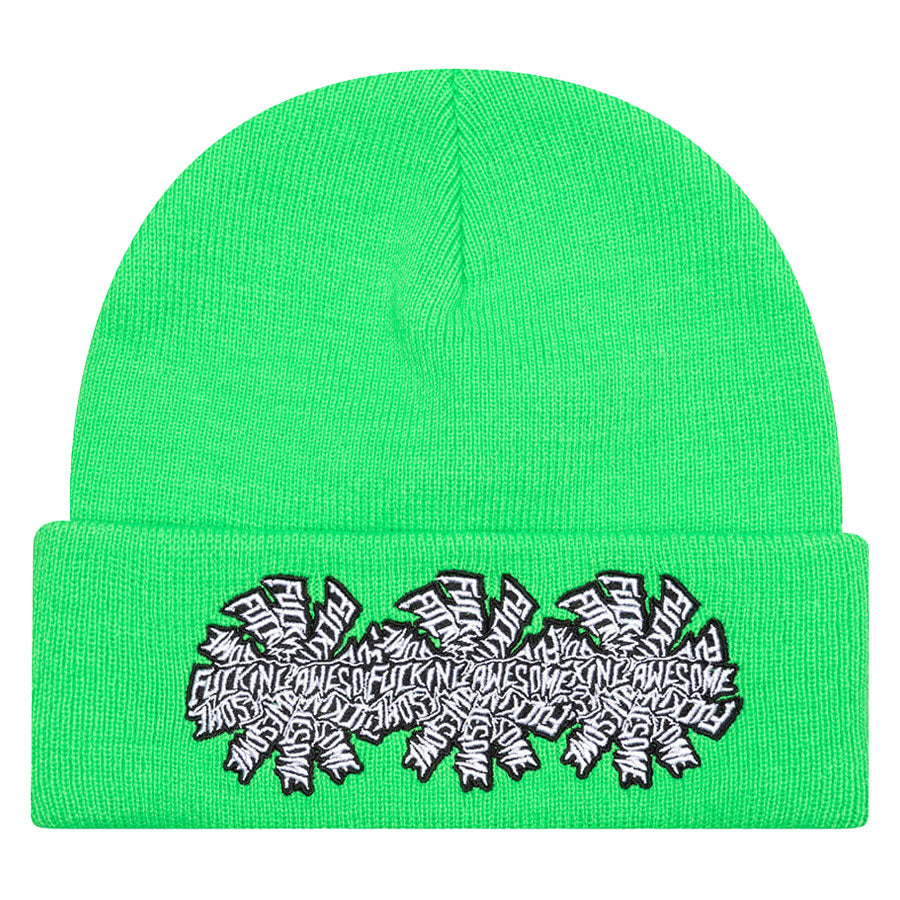 Fucking Awesome Three Spiral Cuffed Beanie Neon Green