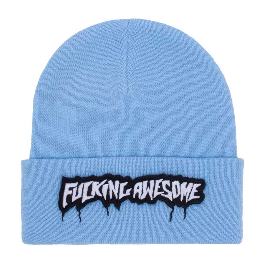 Fucking Awesome Velcro Stamp Cuffed Beanie Light Blue