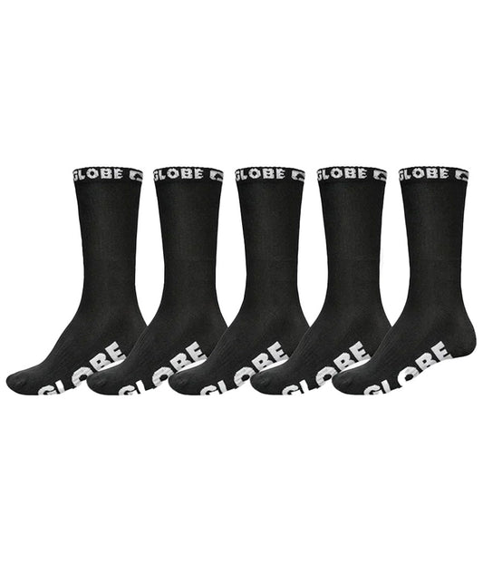 Globe Black Out Crew Sock 5-Pack