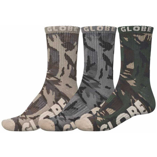 Globe Eco Camo Crew Sock 3 Pack