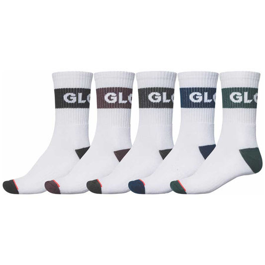 Globe Horizons Crew Sock 5-Pack White Assorted